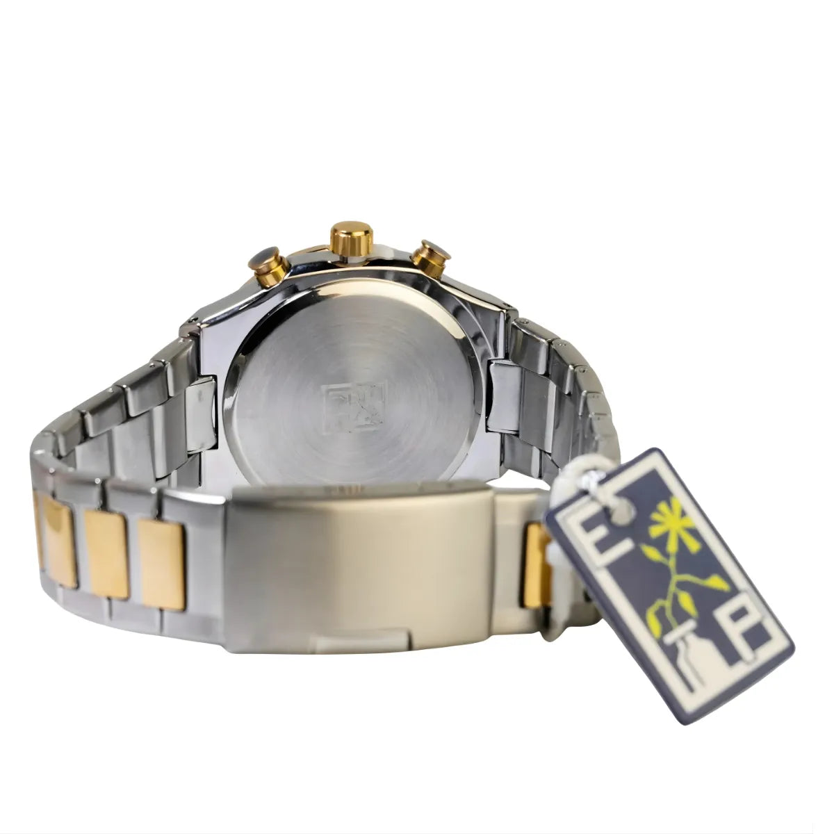 Reloj Cronografo EP para Hombre Deportivo con Brazalete de Acero y Esfera Dorada