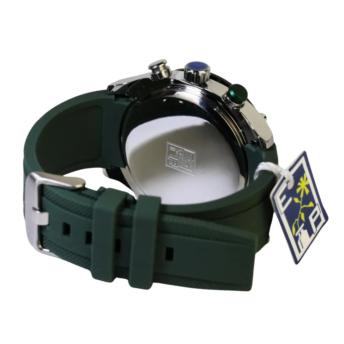Reloj Cronógrafo EP para Hombre Deportivo Moderno Verde con Correa de Silicona