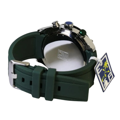 Reloj Cronógrafo EP para Hombre Deportivo Moderno Verde con Correa de Silicona