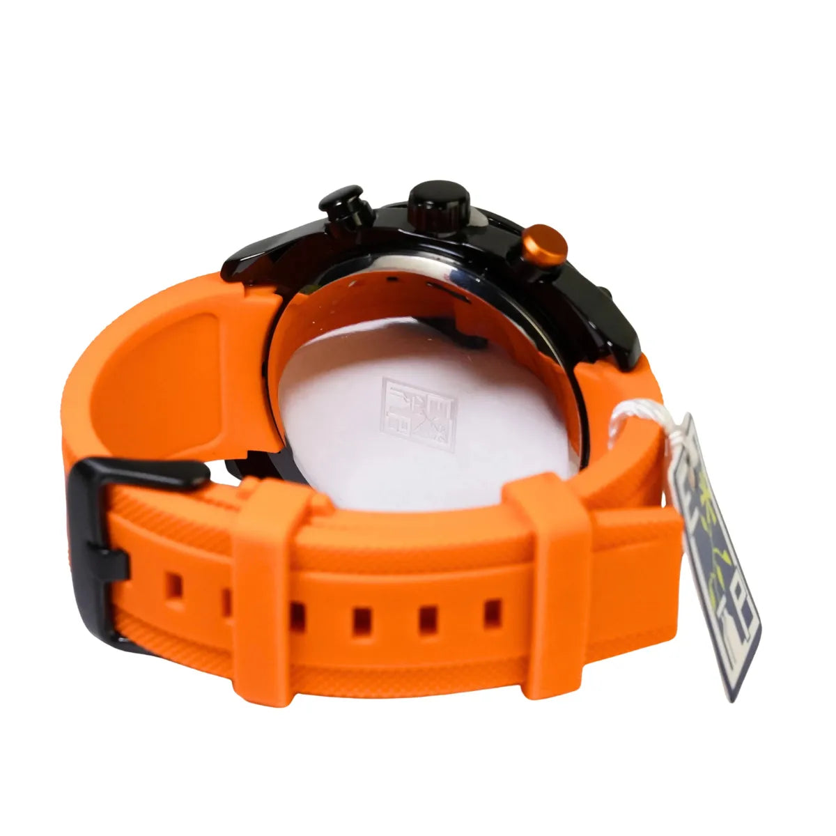 Reloj Cronógrafo EP para Hombre Deportivo Moderno Naranja con Correa de Silicona