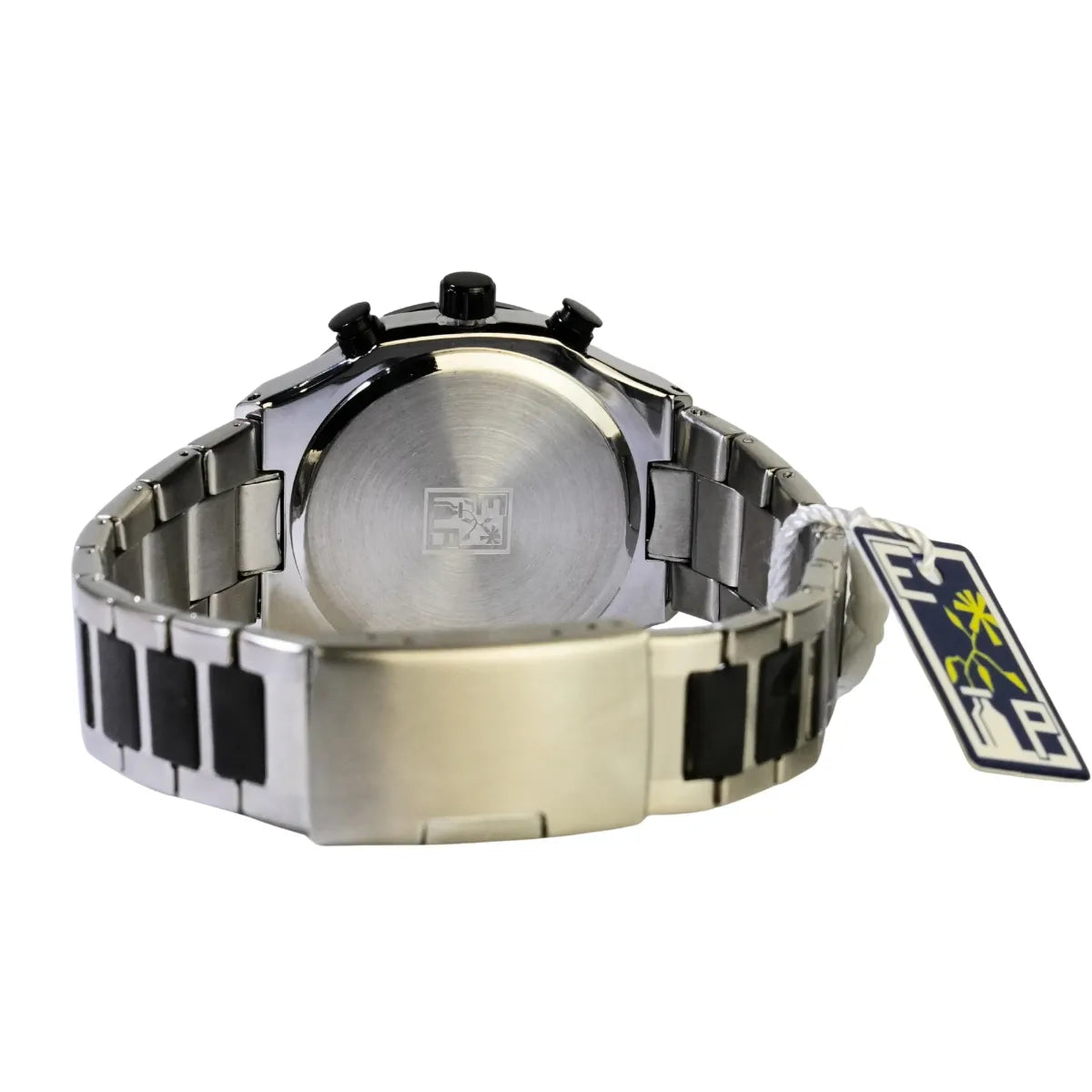 Reloj Cronografo EP para Hombre Deportivo con Brazalete de Acero y Esfera Negra