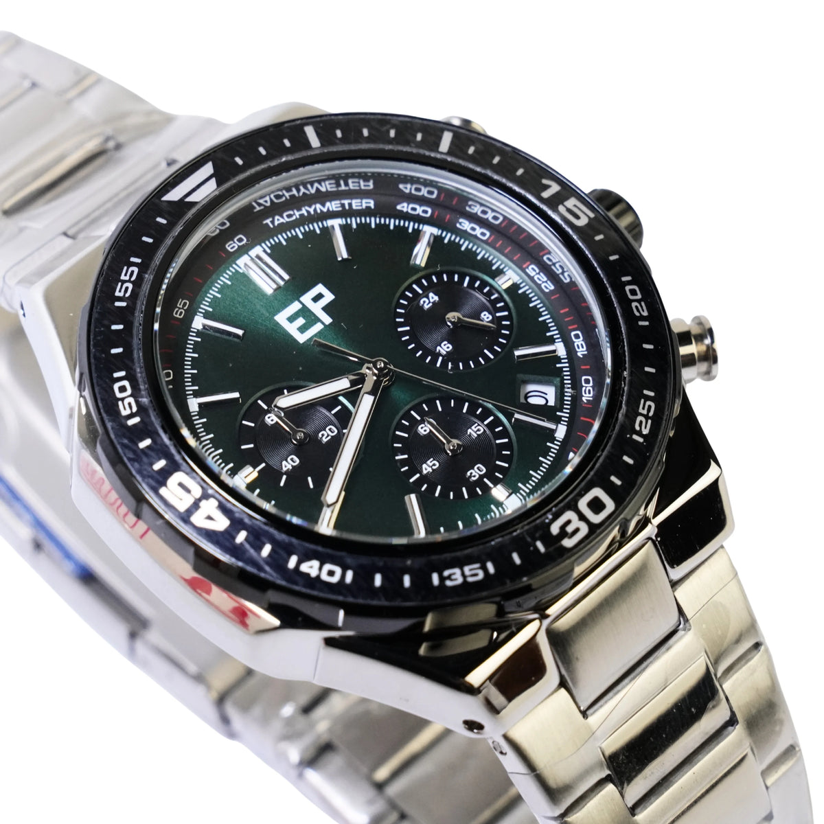 Reloj Cronografo EP para Hombre Deportivo con Brazalete de Acero y Esf ...
