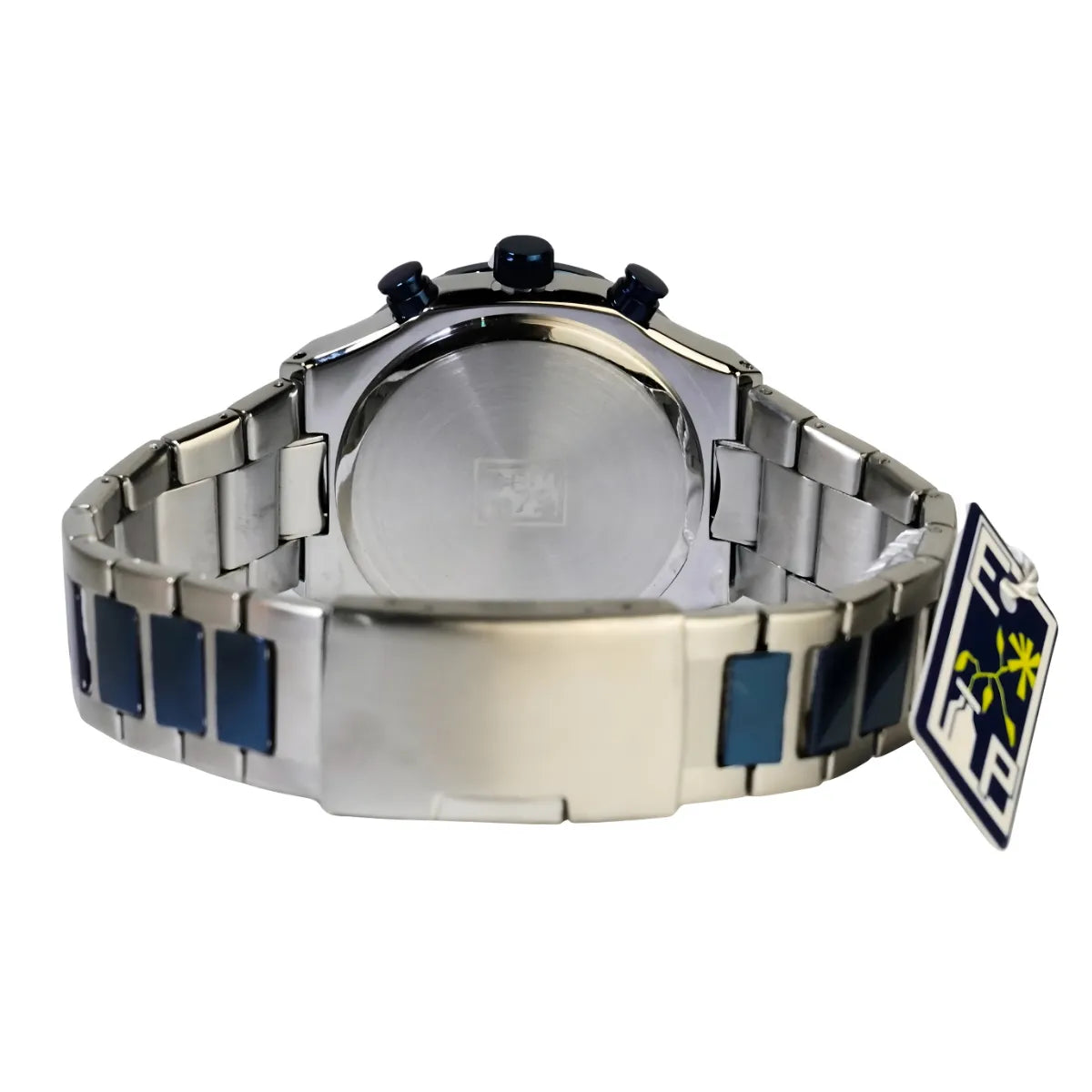Reloj Cronografo EP para Hombre Deportivo con Brazalete de Acero y Esfera Azul