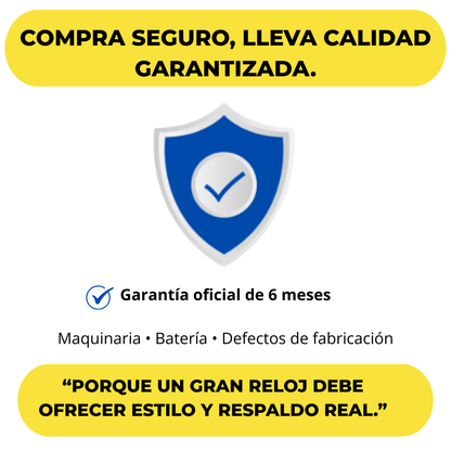 Reloj Cronógrafo EP para Hombre Deportivo Moderno Negro con Correa de Silicona