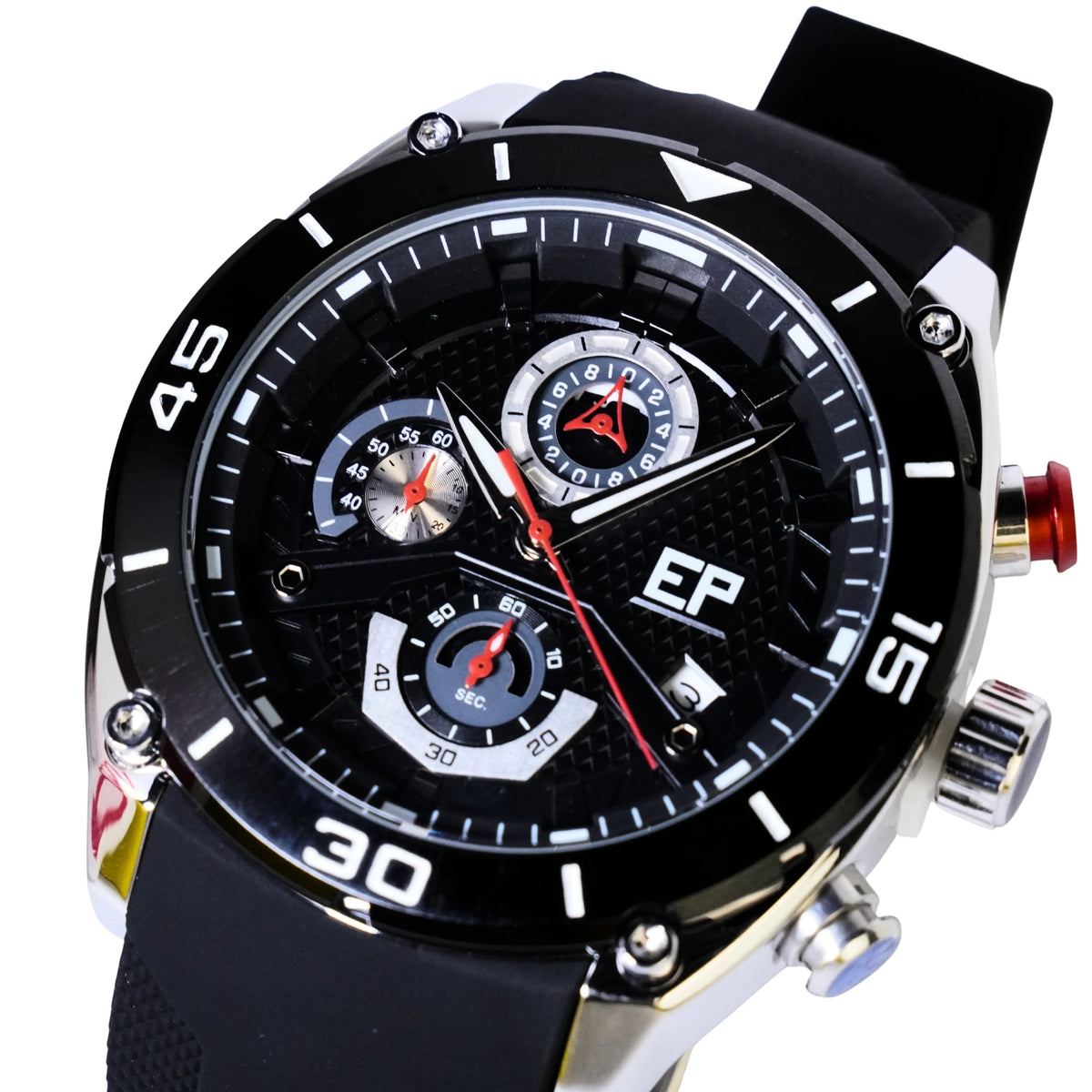 Reloj Cronógrafo EP para Hombre Deportivo Moderno Negro con Correa de ...