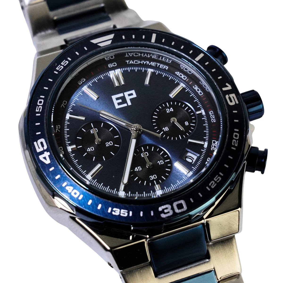 Reloj Cronografo EP para Hombre Deportivo con Brazalete de Acero y Esf ...