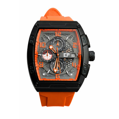 Reloj Cronografo EP para Hombre Deportivo Naranjado Diseño Cuadrado Moderno
